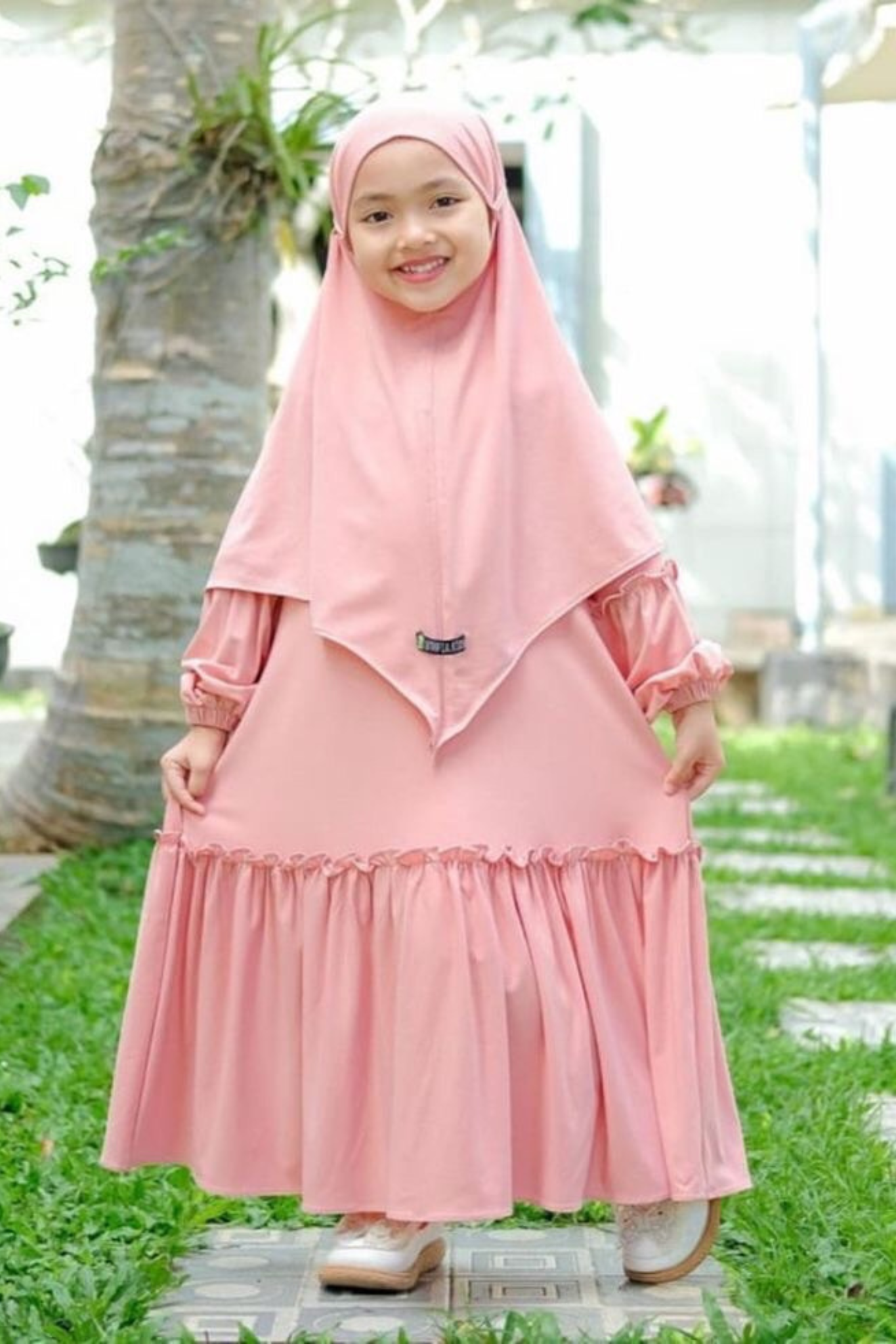 Trending Muslim wear Baby Girl Abaya with Scarf
