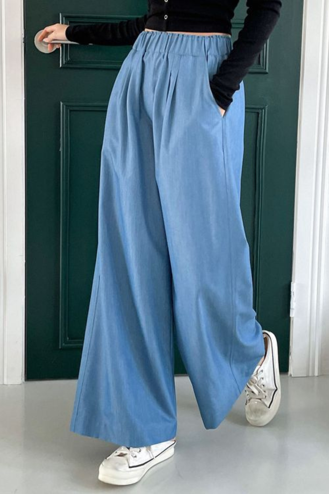 Girls Wide Leg Denim Trouser Stylish Comfortable Casual Wear