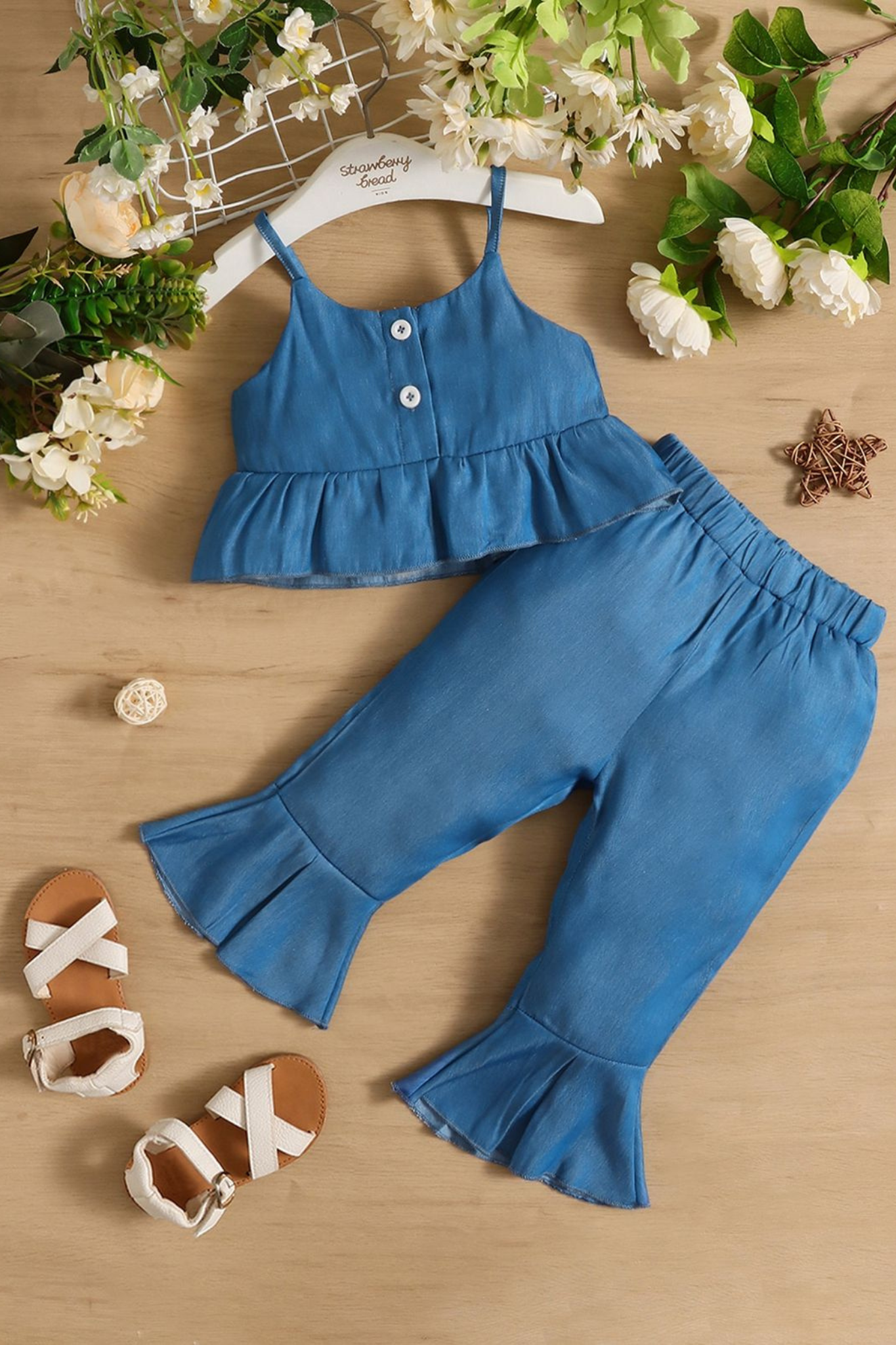 Baby Girl 2-Piece Outfit Set – Ruffle Top & Flared Pants
