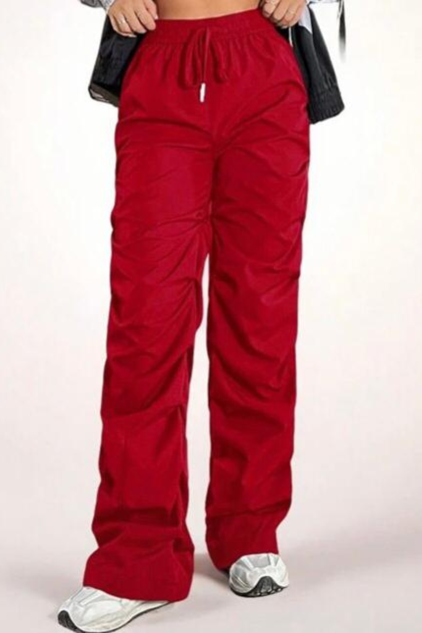 Crimson Rush Ruched Cargo – Street-Ready Utility Meets Bold Style