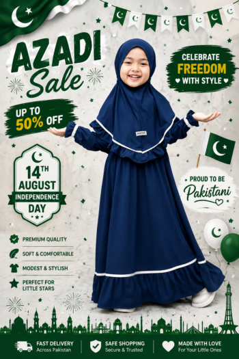 14 August Girls Abaya with Hijab Pakistan