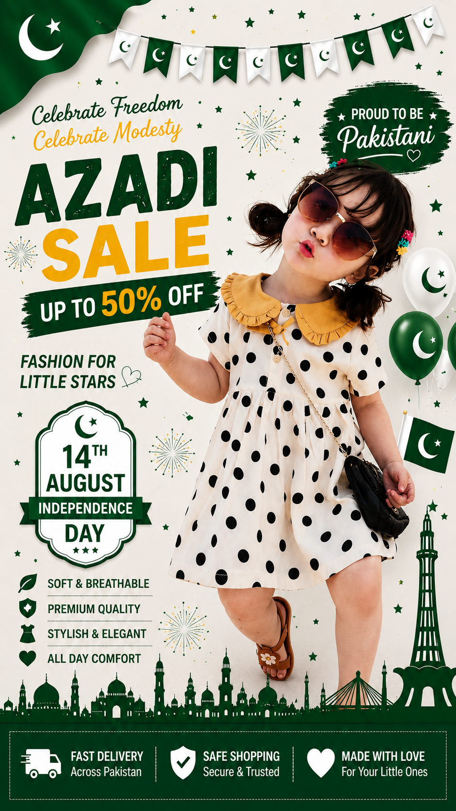 14 August Pure Cotton Dresses for Baby Girls – Premium Kids Cotton Dress | Eazyby.shop