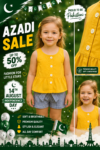 Pure Cotton Baby Girl Outfit Yellow Blue in Pakistan